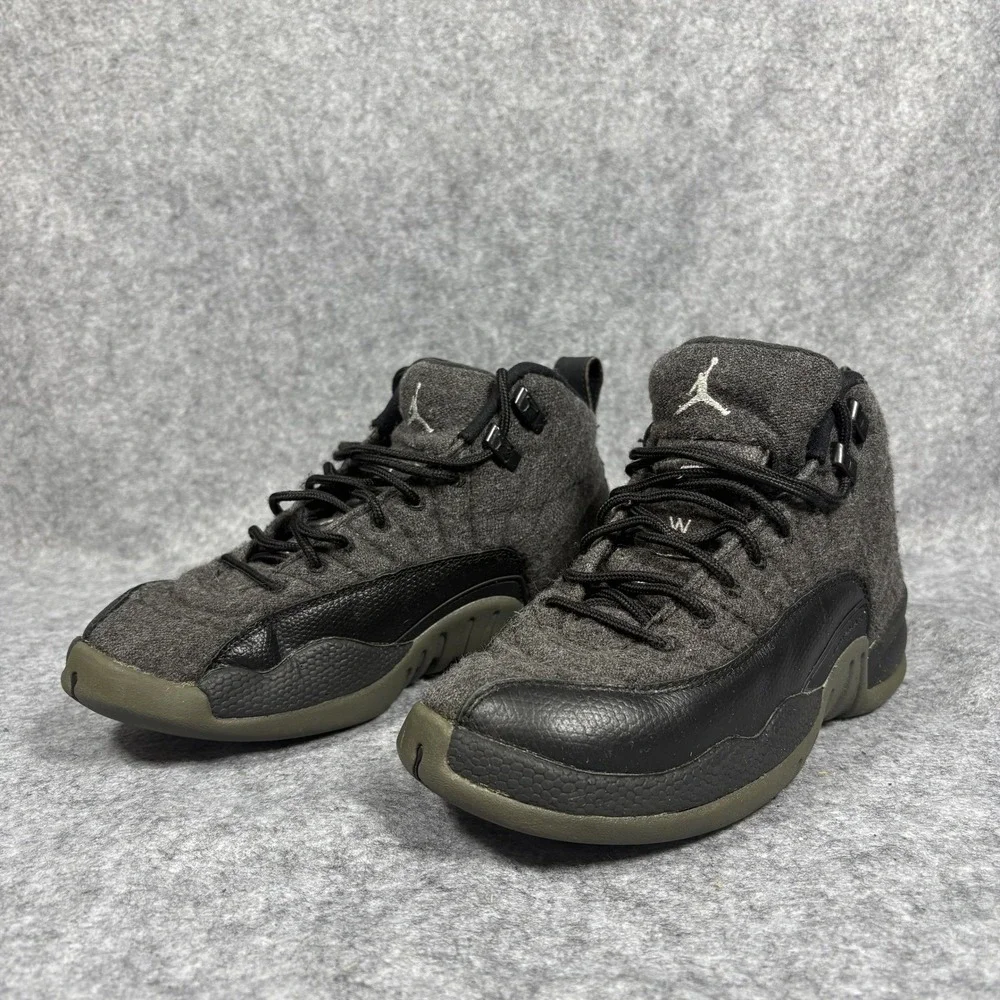 Jordan 12 Retro Wool Dark Grey Black 852626-003 Mens‎ 5.5Y Sneakers